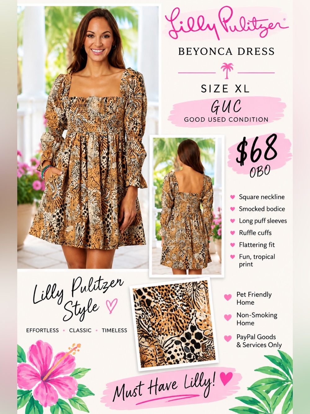 Lilly Pulitzer Beyonca Dress GUC XL